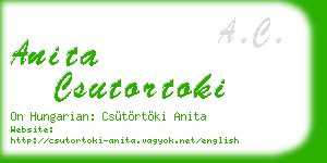 anita csutortoki business card