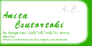 anita csutortoki business card